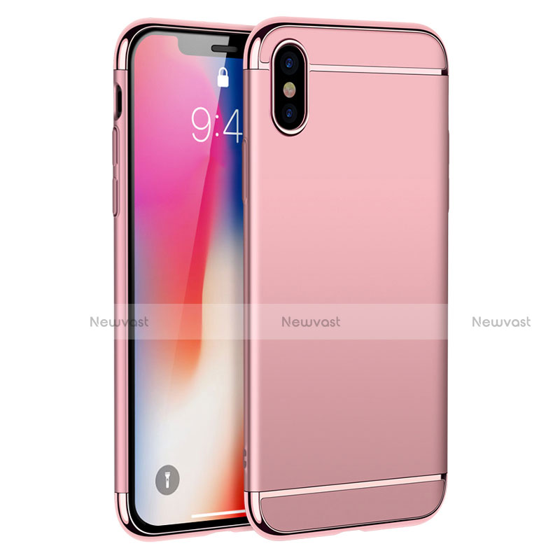 Luxury Metal Frame and Plastic Back Cover M01 for Apple iPhone Xs Rose Gold