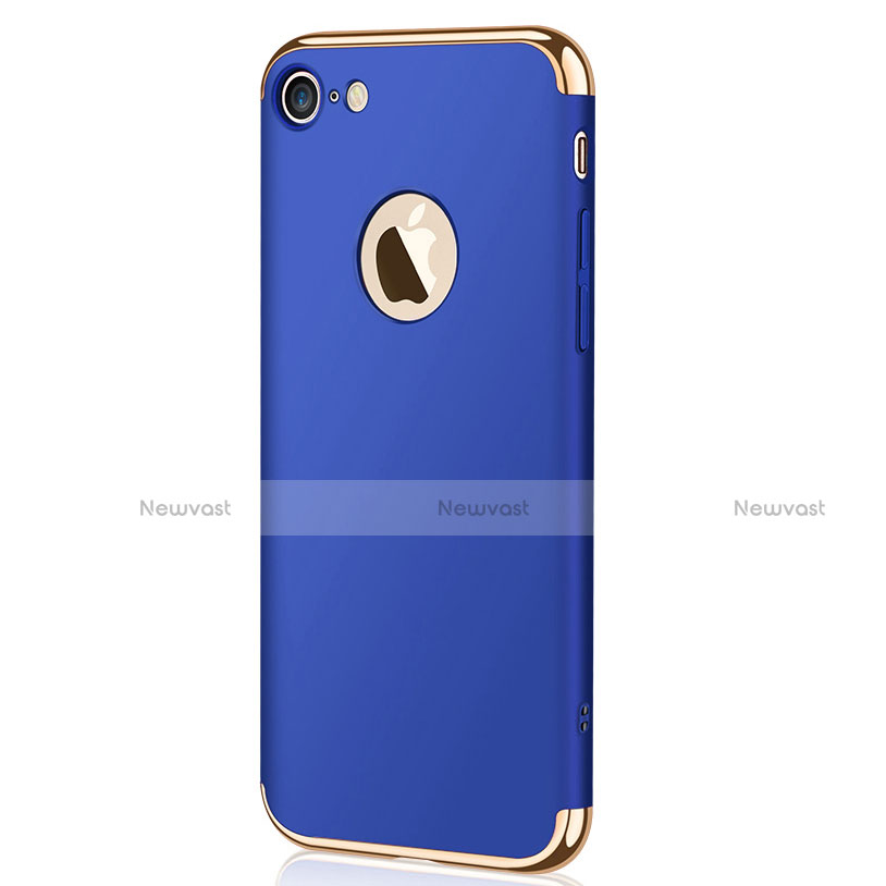 Luxury Metal Frame and Plastic Back Cover M02 for Apple iPhone 7 Blue