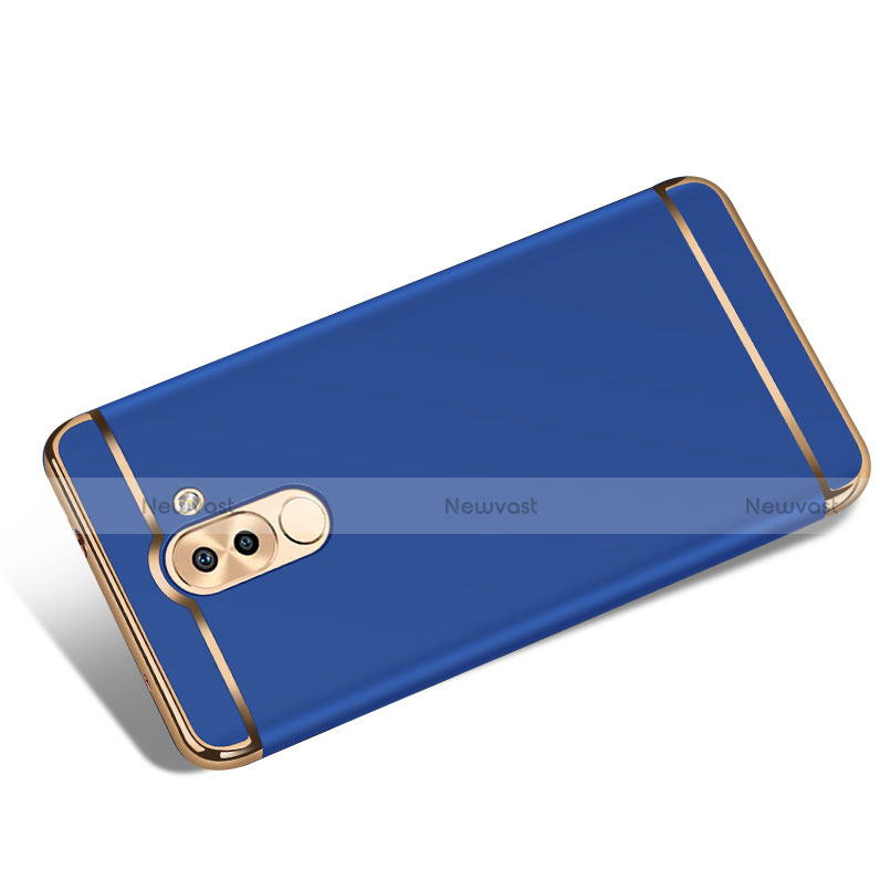 Luxury Metal Frame and Plastic Back Cover M02 for Huawei Honor 6X Pro Blue