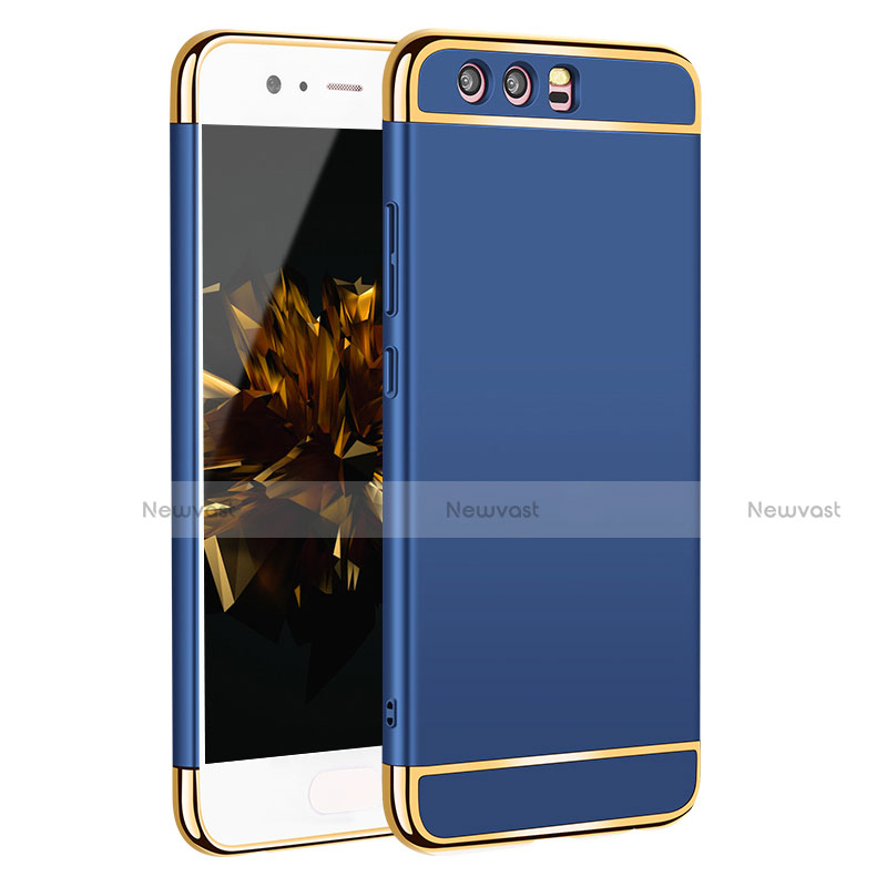 Luxury Metal Frame and Plastic Back Cover M02 for Huawei P10 Blue