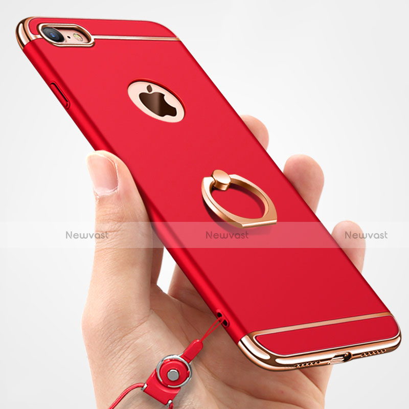 Luxury Metal Frame and Plastic Back Cover with Finger Ring Stand A01 for Apple iPhone 7