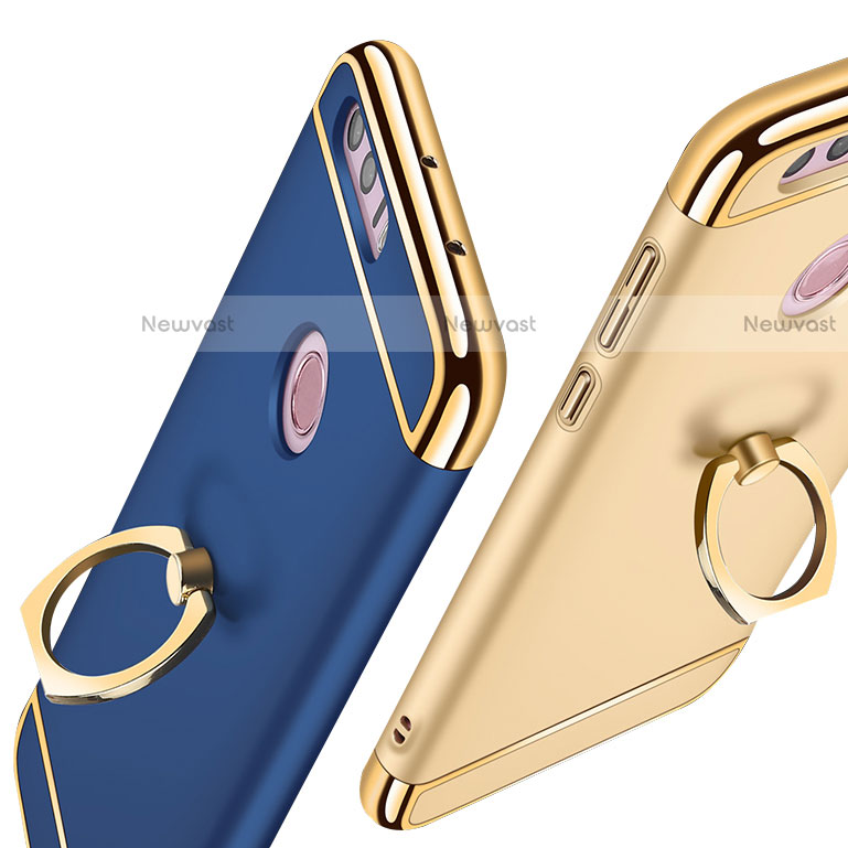 Luxury Metal Frame and Plastic Back Cover with Finger Ring Stand A01 for Huawei Honor 8