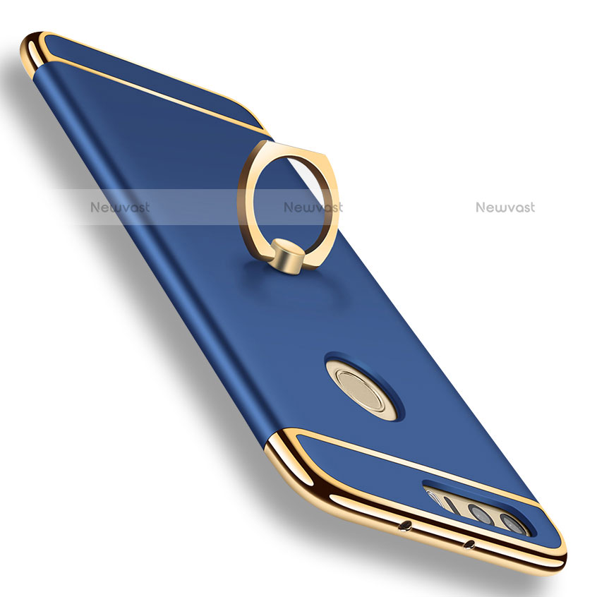 Luxury Metal Frame and Plastic Back Cover with Finger Ring Stand A01 for Huawei Honor 8