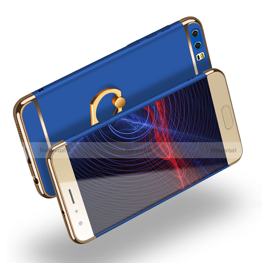 Luxury Metal Frame and Plastic Back Cover with Finger Ring Stand A01 for Huawei Honor 9 Premium