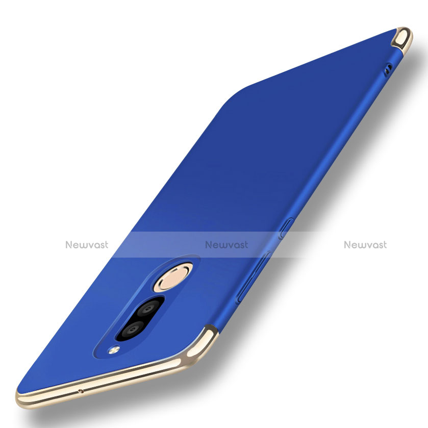 Luxury Metal Frame and Plastic Back Cover with Finger Ring Stand A01 for Huawei Maimang 6 Blue