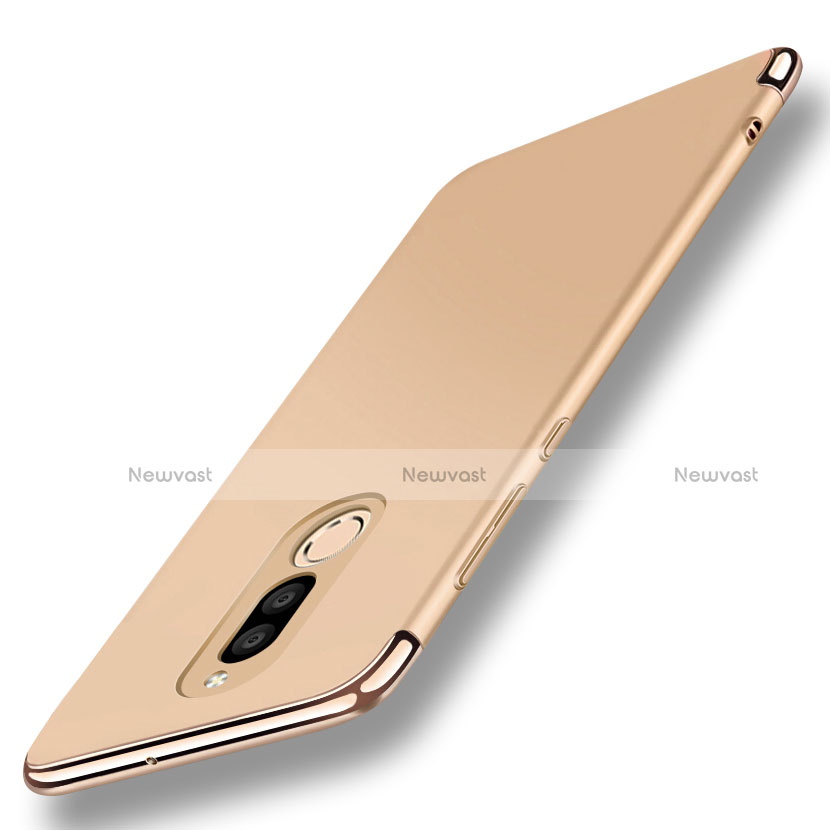 Luxury Metal Frame and Plastic Back Cover with Finger Ring Stand A01 for Huawei Mate 10 Lite Gold