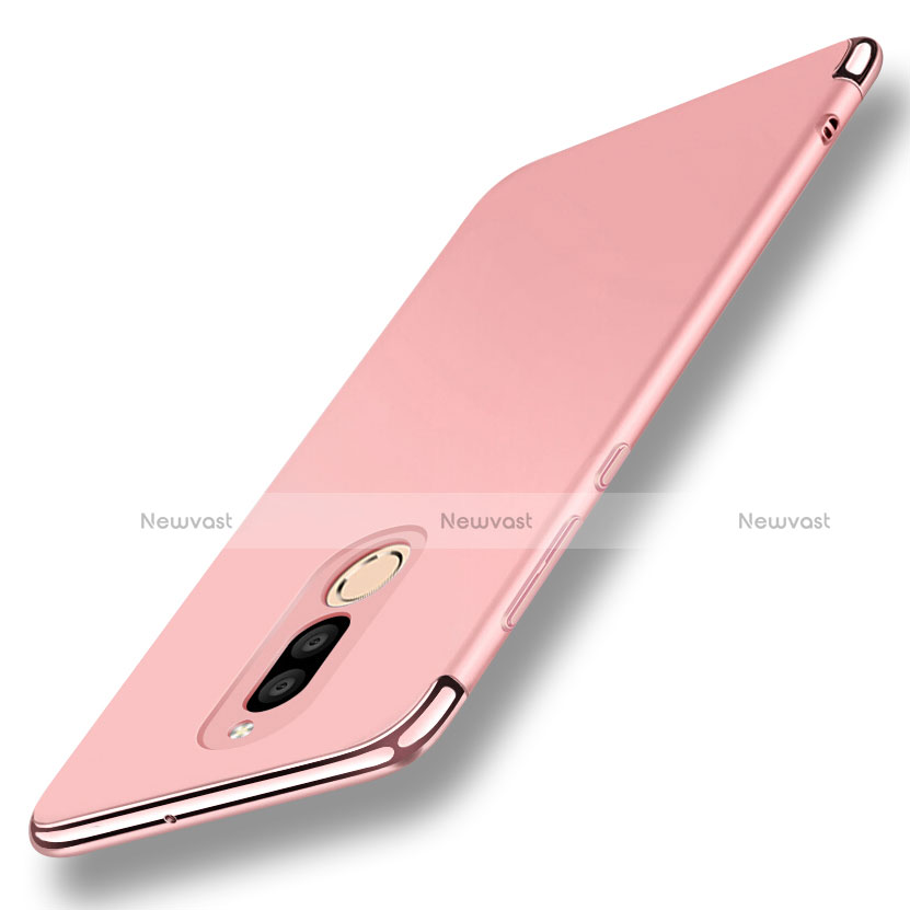 Luxury Metal Frame and Plastic Back Cover with Finger Ring Stand A01 for Huawei Nova 2i Rose Gold