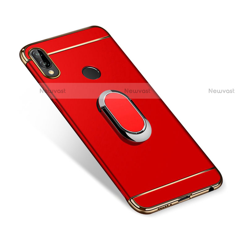 Luxury Metal Frame and Plastic Back Cover with Finger Ring Stand A01 for Huawei Nova 3i Red