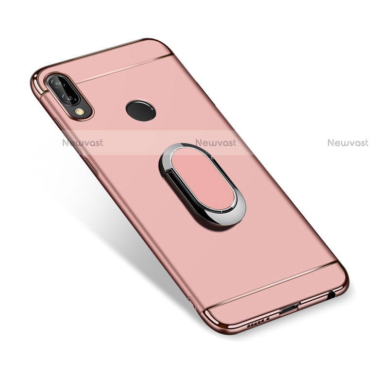 Luxury Metal Frame and Plastic Back Cover with Finger Ring Stand A01 for Huawei Nova 3i Rose Gold