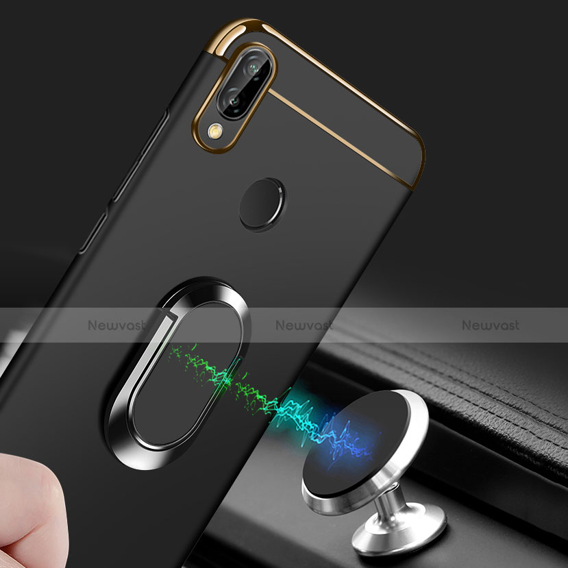 Luxury Metal Frame and Plastic Back Cover with Finger Ring Stand A01 for Huawei P Smart+ Plus