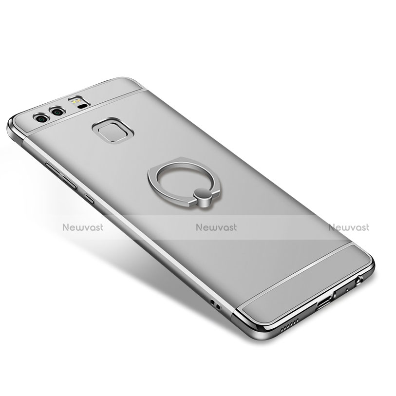 Luxury Metal Frame and Plastic Back Cover with Finger Ring Stand A01 for Huawei P9