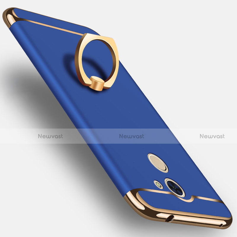 Luxury Metal Frame and Plastic Back Cover with Finger Ring Stand A01 for Huawei Y7 Prime