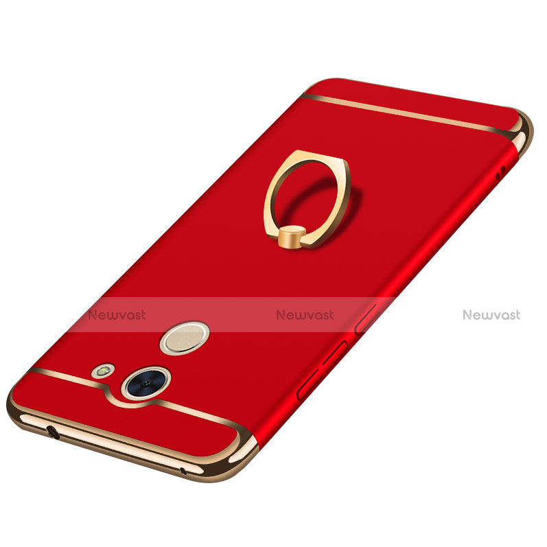 Luxury Metal Frame and Plastic Back Cover with Finger Ring Stand A01 for Huawei Y7 Prime