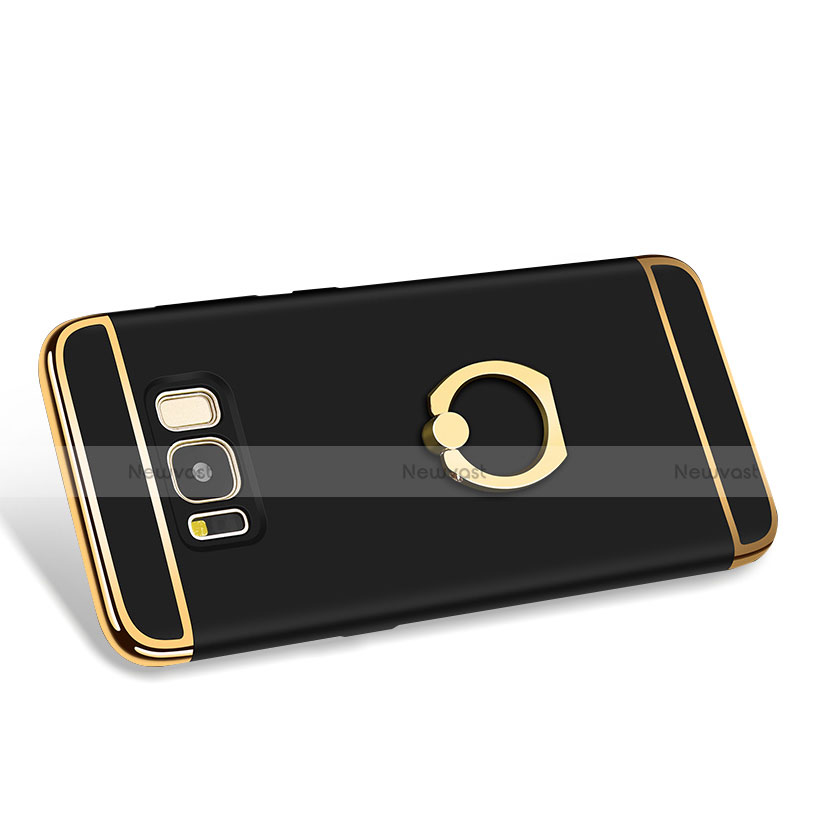 Luxury Metal Frame and Plastic Back Cover with Finger Ring Stand A01 for Samsung Galaxy S8