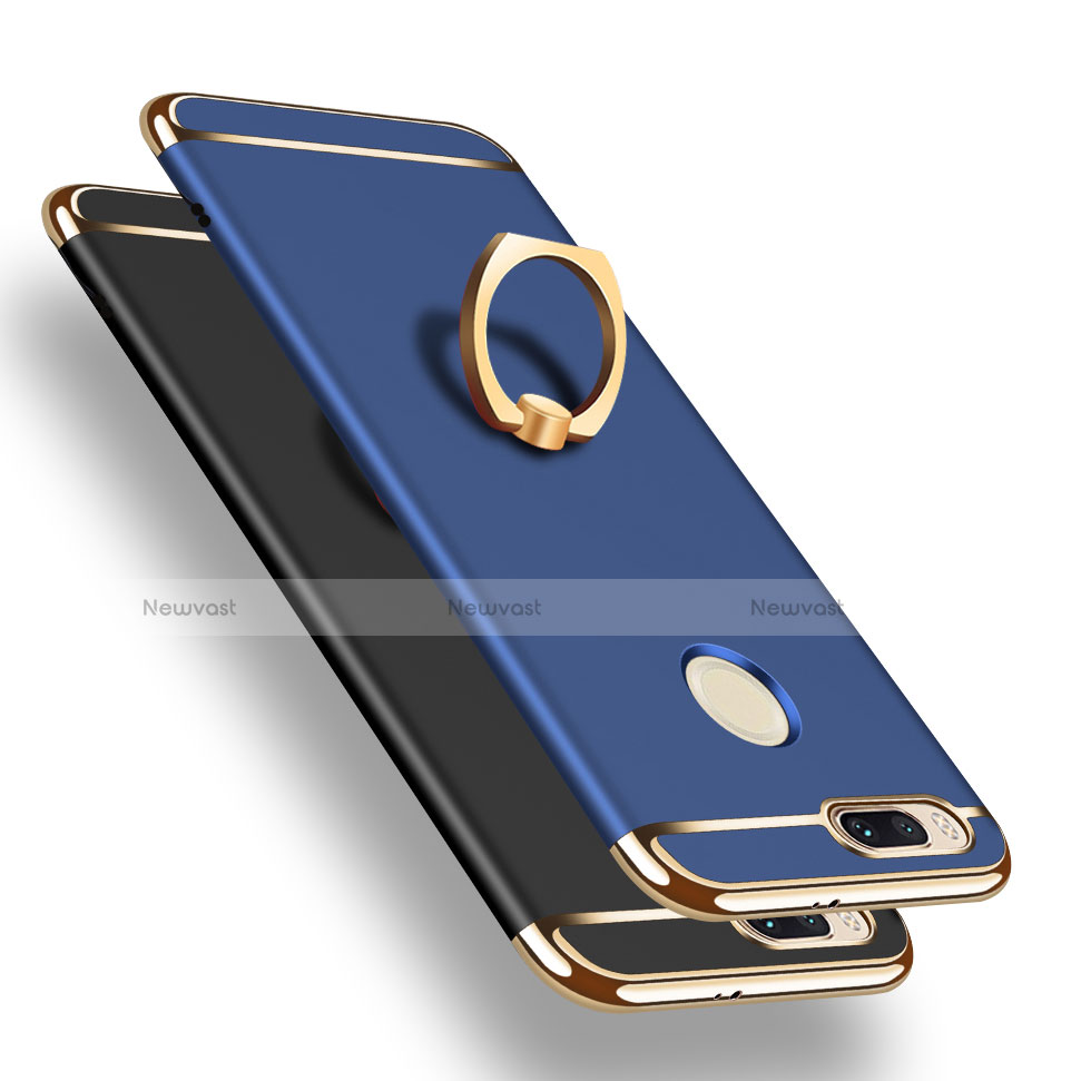Luxury Metal Frame and Plastic Back Cover with Finger Ring Stand A01 for Xiaomi Mi A1