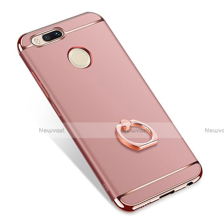 Luxury Metal Frame and Plastic Back Cover with Finger Ring Stand A01 for Xiaomi Mi A1