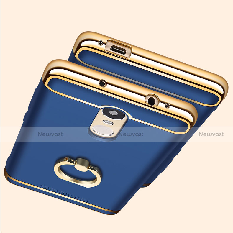 Luxury Metal Frame and Plastic Back Cover with Finger Ring Stand A01 for Xiaomi Redmi Note 3 Pro