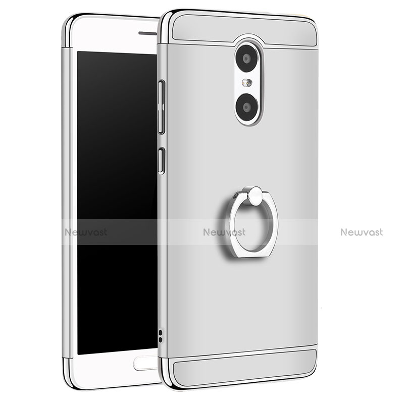 Luxury Metal Frame and Plastic Back Cover with Finger Ring Stand A01 for Xiaomi Redmi Pro Silver