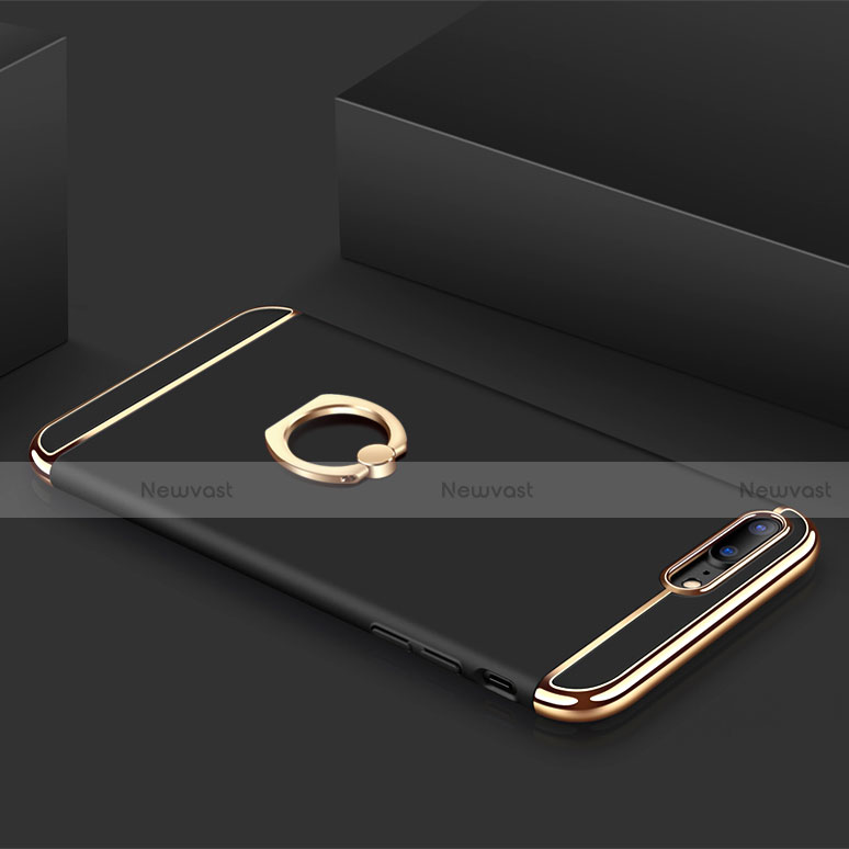 Luxury Metal Frame and Plastic Back Cover with Finger Ring Stand A06 for Apple iPhone 7 Plus
