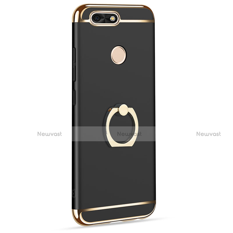 Luxury Metal Frame and Plastic Back Cover with Finger Ring Stand A06 for Huawei Enjoy 7