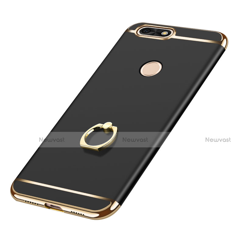 Luxury Metal Frame and Plastic Back Cover with Finger Ring Stand A06 for Huawei Enjoy 7