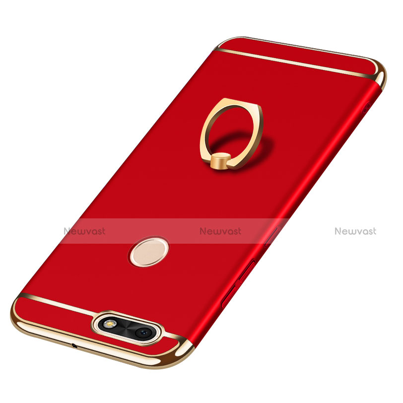 Luxury Metal Frame and Plastic Back Cover with Finger Ring Stand A06 for Huawei Enjoy 7