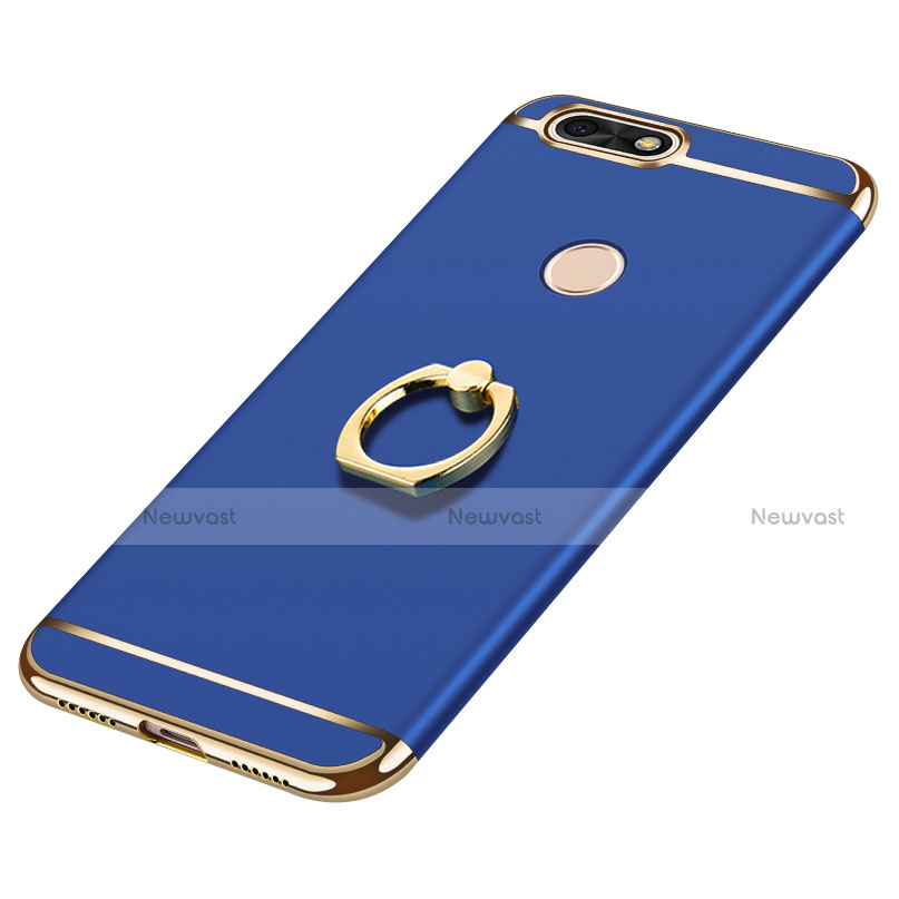 Luxury Metal Frame and Plastic Back Cover with Finger Ring Stand A06 for Huawei Y6 Pro (2017)