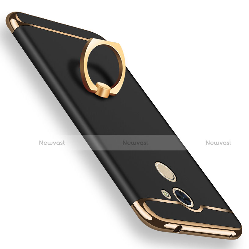 Luxury Metal Frame and Plastic Back Cover with Finger Ring Stand and Lanyard for Huawei Enjoy 6S