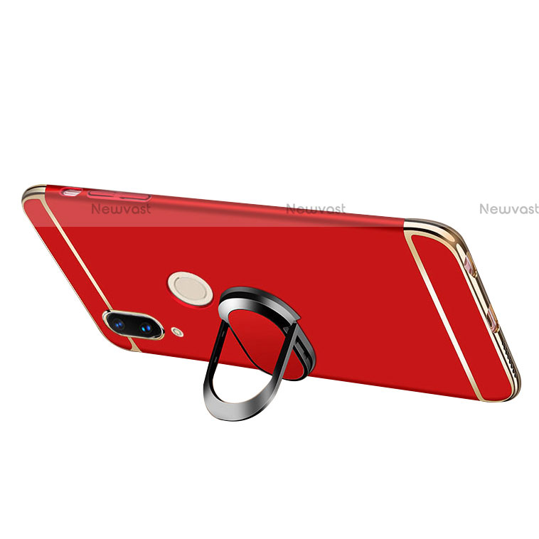 Luxury Metal Frame and Plastic Back Cover with Finger Ring Stand and Lanyard for Huawei Nova 3e