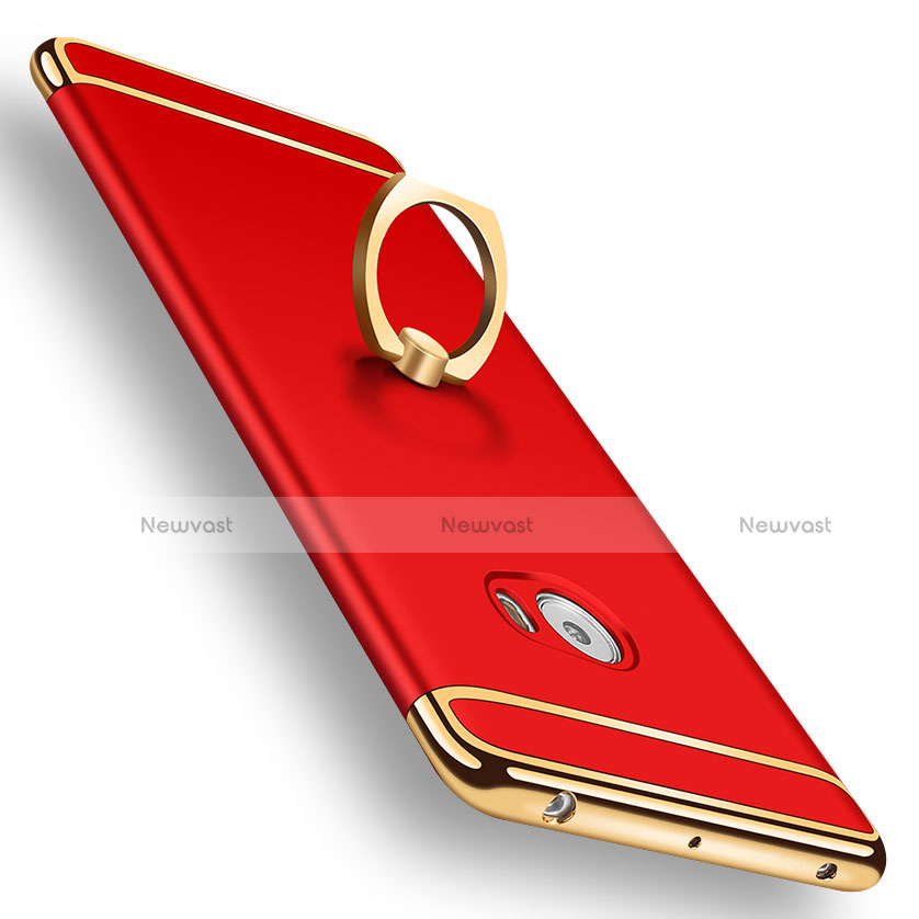 Luxury Metal Frame and Plastic Back Cover with Finger Ring Stand for Xiaomi Mi Note 2 Special Edition Red