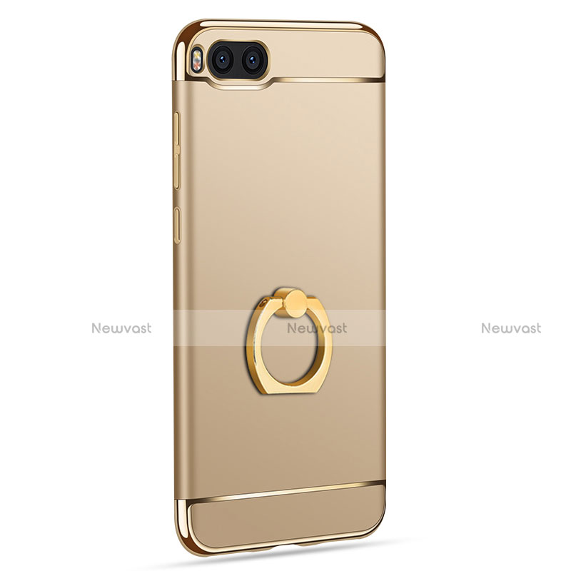 Luxury Metal Frame and Plastic Back Cover with Finger Ring Stand for Xiaomi Mi Note 3 Gold