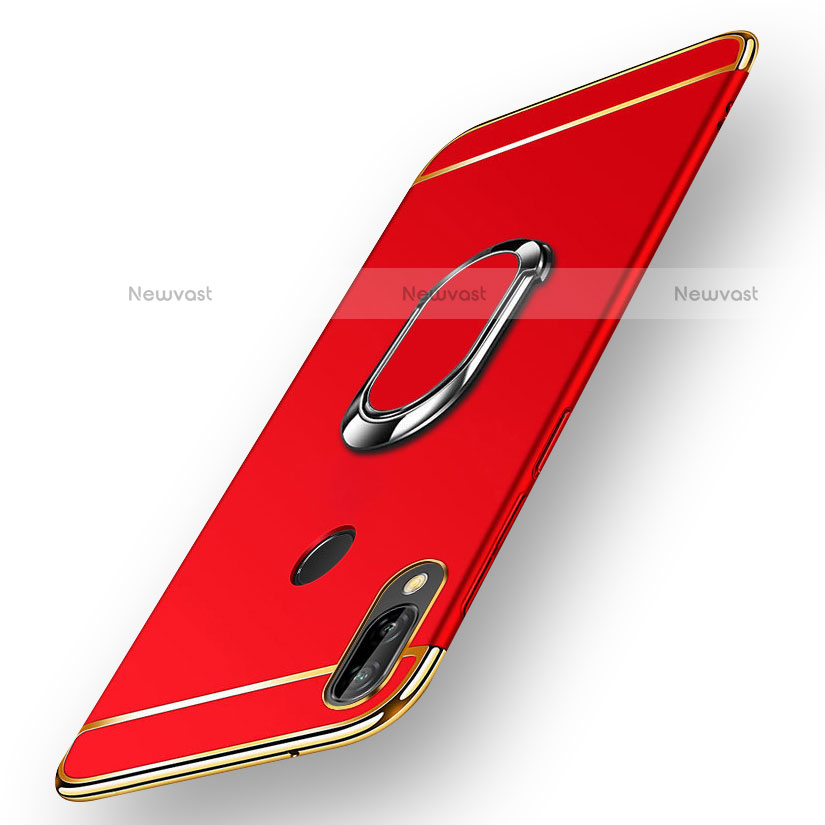 Luxury Metal Frame and Plastic Back Cover with Magnetic Finger Ring Stand for Huawei Nova 3i Red