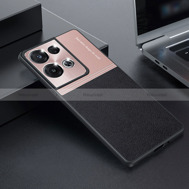 Luxury Metal Frame and Silicone Back Cover Case for Oppo Reno8 Pro 5G Rose Gold