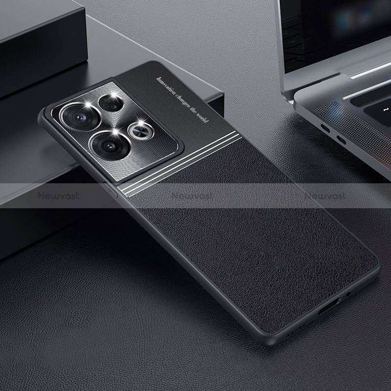 Luxury Metal Frame and Silicone Back Cover Case for Oppo Reno9 Pro 5G Black