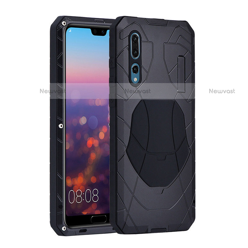 Luxury Metal Frame and Silicone Back Cover Case K01 for Huawei P20 Pro