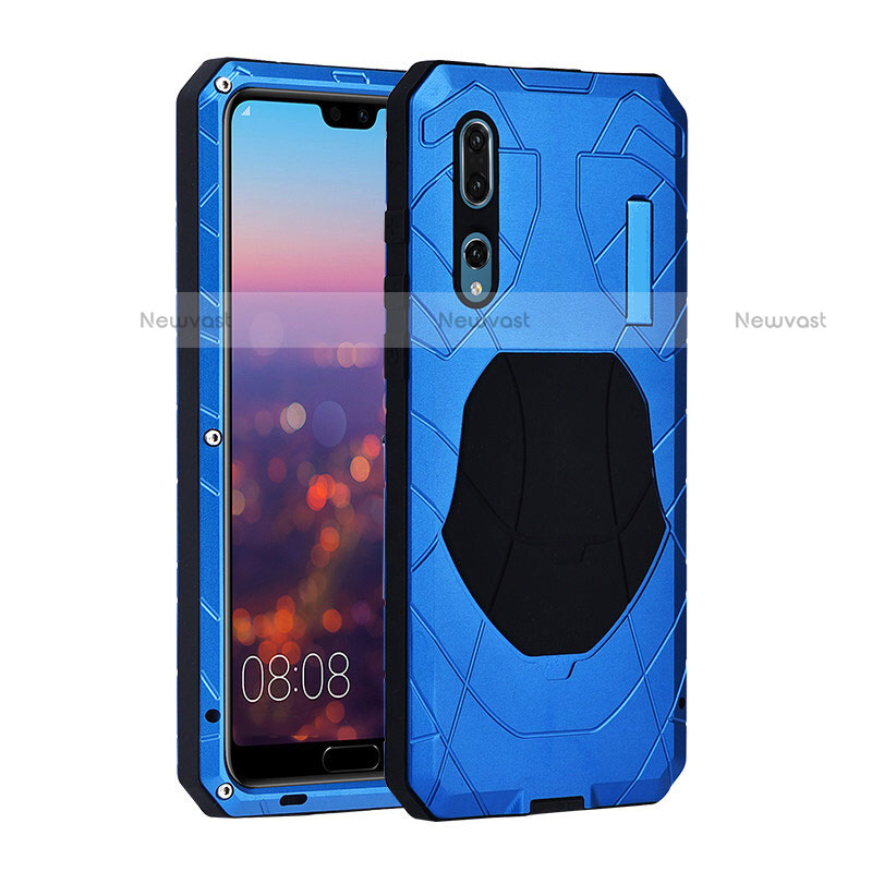 Luxury Metal Frame and Silicone Back Cover Case K01 for Huawei P20 Pro