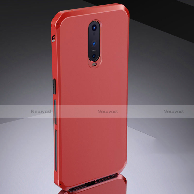 Luxury Metal Frame and Silicone Back Cover Case M02 for Oppo R17 Pro Red