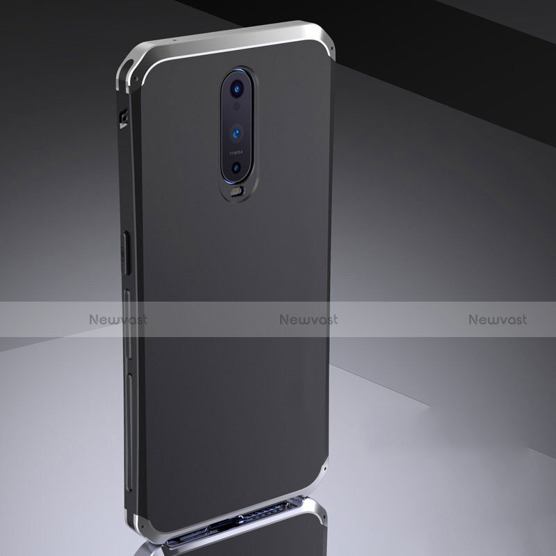 Luxury Metal Frame and Silicone Back Cover Case M02 for Oppo R17 Pro Silver