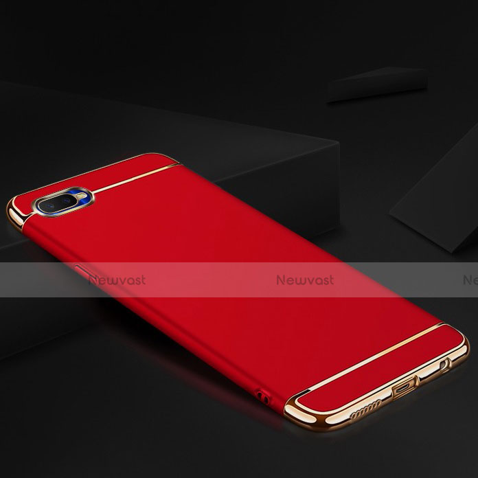 Luxury Metal Frame and Silicone Back Cover Case M02 for Oppo RX17 Neo Red