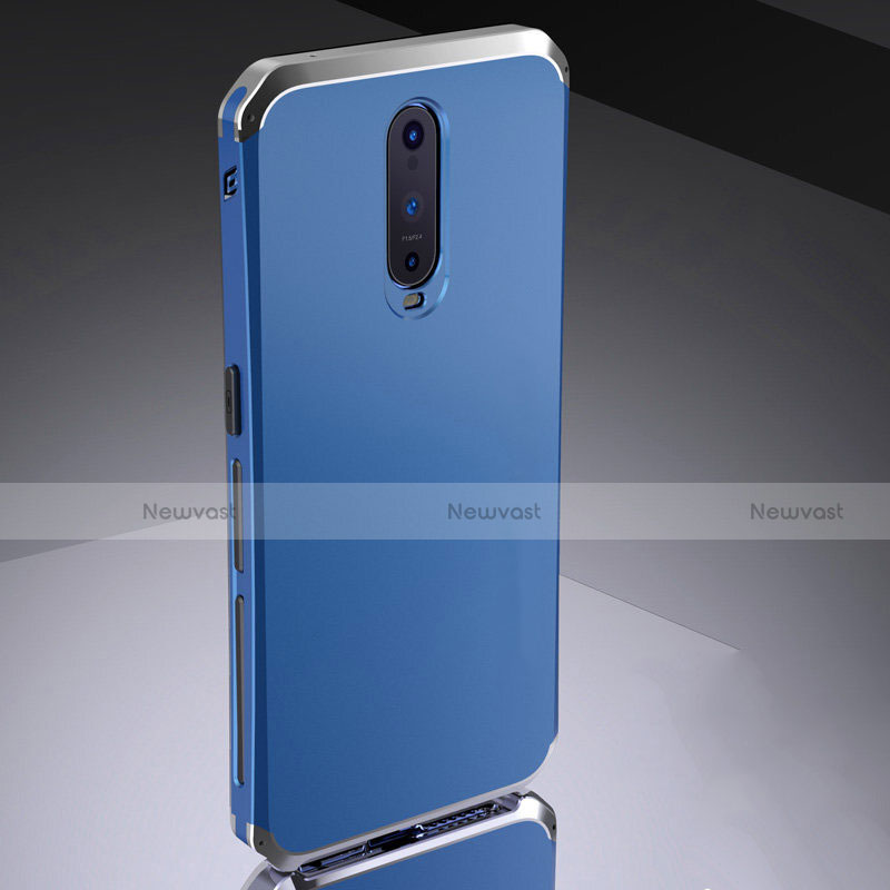 Luxury Metal Frame and Silicone Back Cover Case M02 for Oppo RX17 Pro Blue