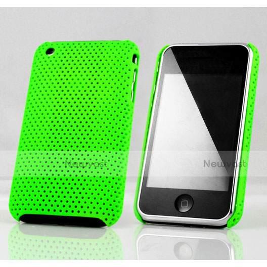 Mesh Hole Hard Rigid Case Back Cover for Apple iPhone 3G 3GS Green