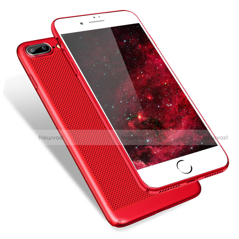 Mesh Hole Hard Rigid Case Back Cover for Apple iPhone 7 Plus Red