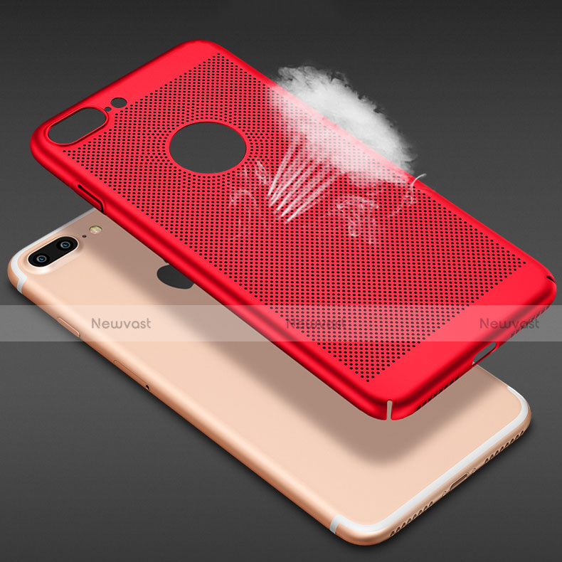 Mesh Hole Hard Rigid Case Back Cover for Apple iPhone 7 Plus Red