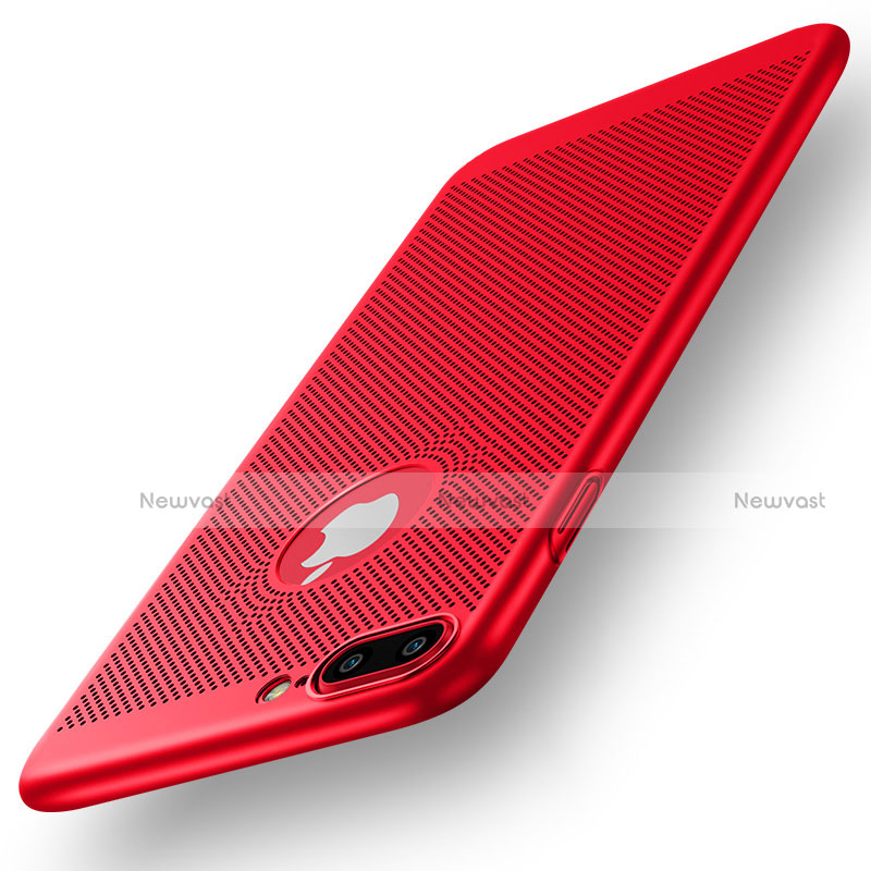 Mesh Hole Hard Rigid Case Back Cover for Apple iPhone 7 Plus Red