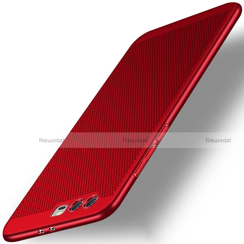 Mesh Hole Hard Rigid Case Back Cover for Huawei Honor 9 Premium Red