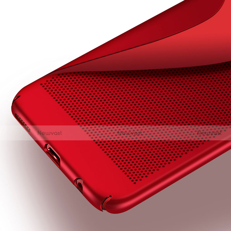 Mesh Hole Hard Rigid Case Back Cover for Huawei Honor 9 Premium Red