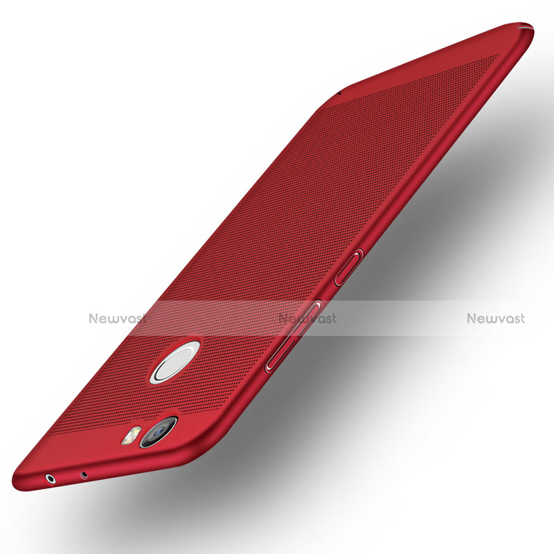 Mesh Hole Hard Rigid Case Back Cover for Huawei Nova Red