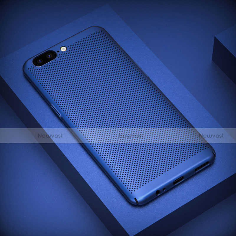 Mesh Hole Hard Rigid Case Back Cover for OnePlus 5 Blue