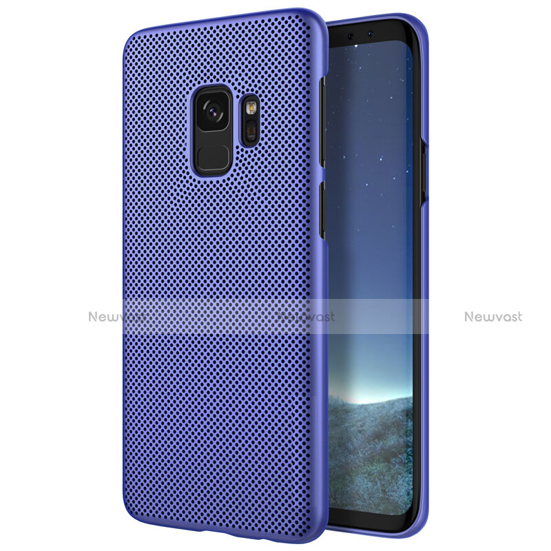 Mesh Hole Hard Rigid Case Back Cover for Samsung Galaxy S9 Blue