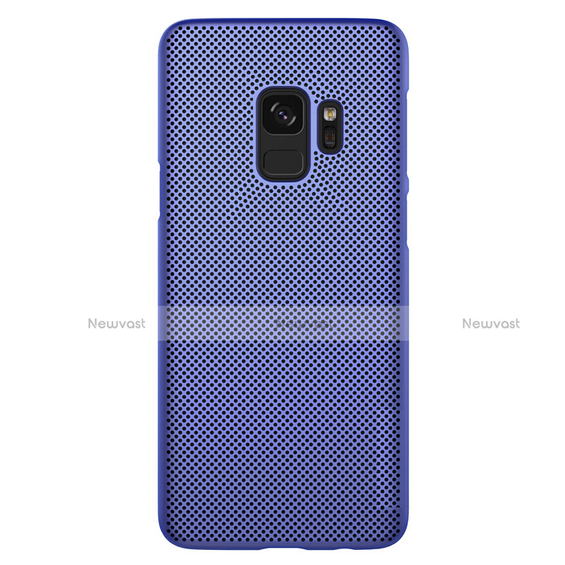 Mesh Hole Hard Rigid Case Back Cover for Samsung Galaxy S9 Blue